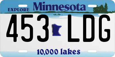 MN license plate 453LDG