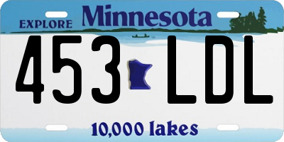 MN license plate 453LDL