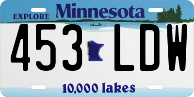 MN license plate 453LDW
