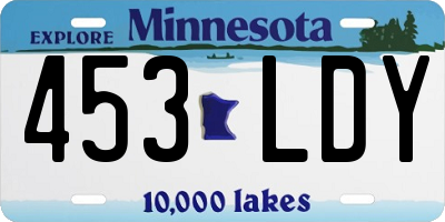 MN license plate 453LDY