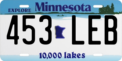 MN license plate 453LEB