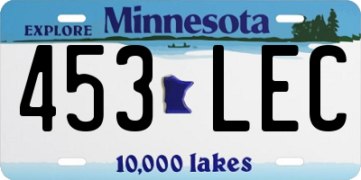 MN license plate 453LEC