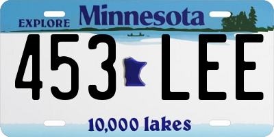 MN license plate 453LEE