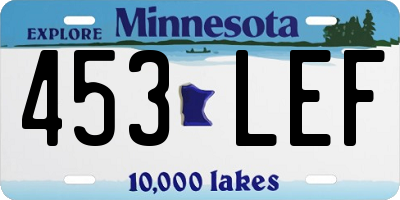 MN license plate 453LEF