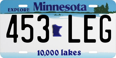 MN license plate 453LEG