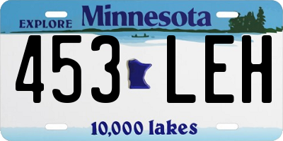 MN license plate 453LEH