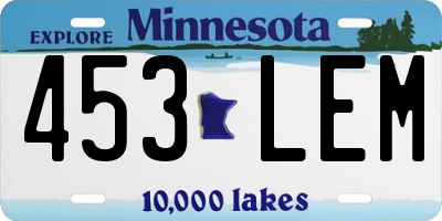 MN license plate 453LEM