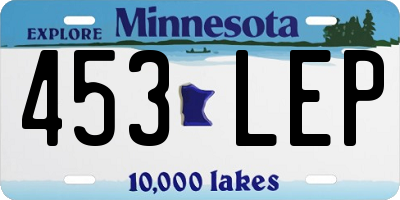MN license plate 453LEP