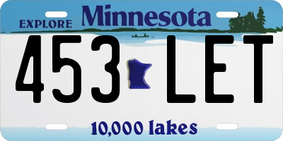 MN license plate 453LET