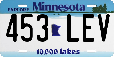 MN license plate 453LEV