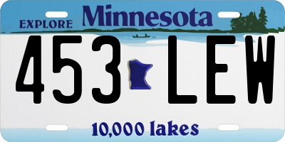 MN license plate 453LEW
