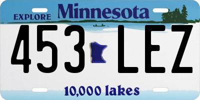 MN license plate 453LEZ
