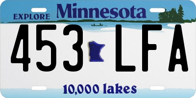 MN license plate 453LFA