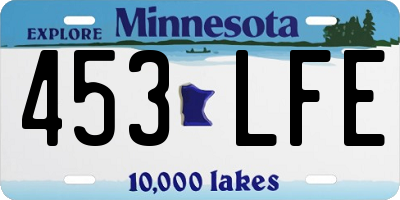 MN license plate 453LFE