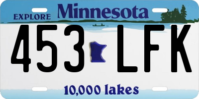 MN license plate 453LFK