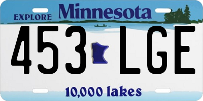 MN license plate 453LGE