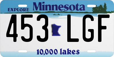 MN license plate 453LGF