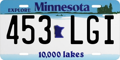 MN license plate 453LGI