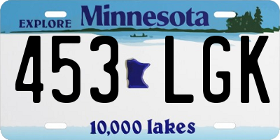 MN license plate 453LGK