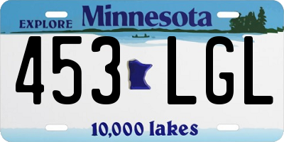 MN license plate 453LGL
