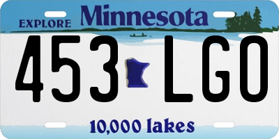 MN license plate 453LGO