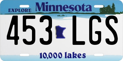MN license plate 453LGS