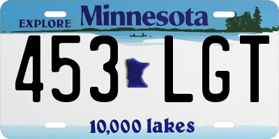MN license plate 453LGT