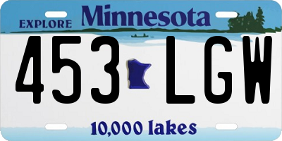 MN license plate 453LGW