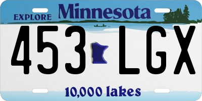 MN license plate 453LGX