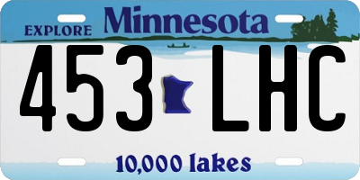 MN license plate 453LHC