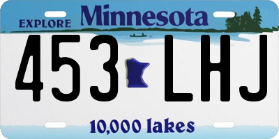 MN license plate 453LHJ