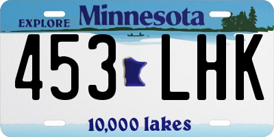 MN license plate 453LHK