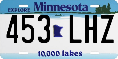 MN license plate 453LHZ