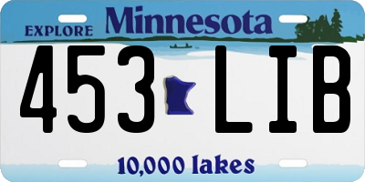 MN license plate 453LIB