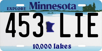 MN license plate 453LIE