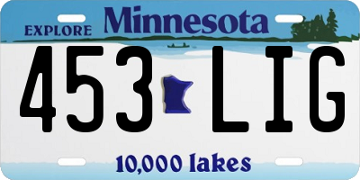 MN license plate 453LIG