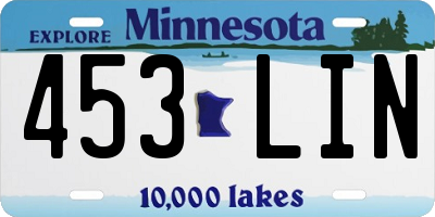 MN license plate 453LIN