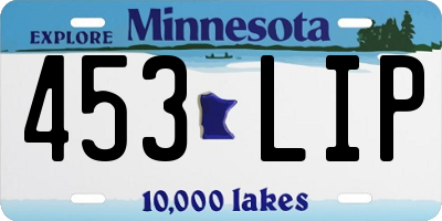 MN license plate 453LIP
