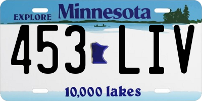 MN license plate 453LIV