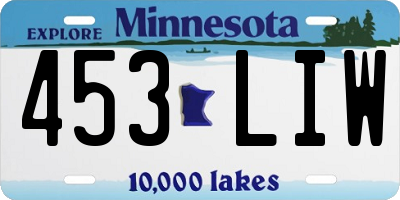 MN license plate 453LIW