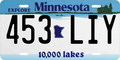MN license plate 453LIY