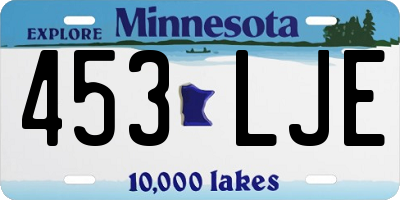 MN license plate 453LJE