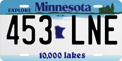 MN license plate 453LNE