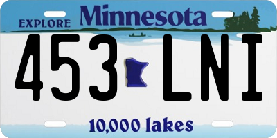 MN license plate 453LNI