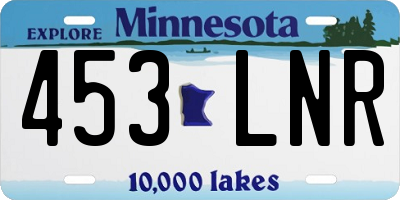 MN license plate 453LNR