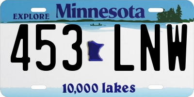 MN license plate 453LNW