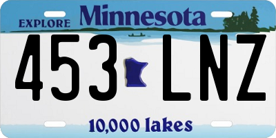 MN license plate 453LNZ