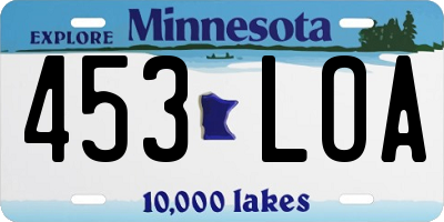 MN license plate 453LOA