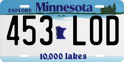 MN license plate 453LOD
