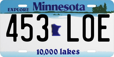 MN license plate 453LOE